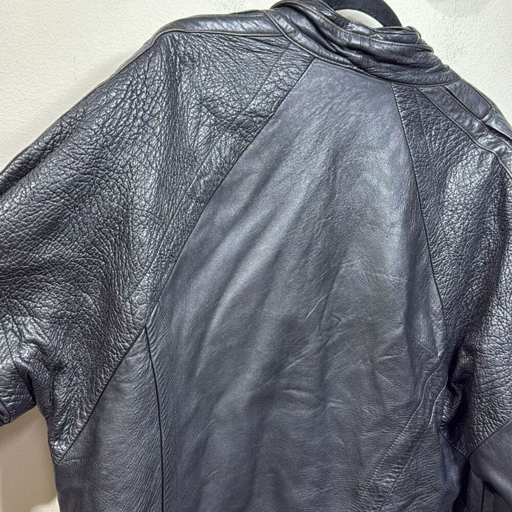 (P2) F.ORTIZ, creation Vintage 80s goatskin jacket in black oversized - Picture 4 of 15